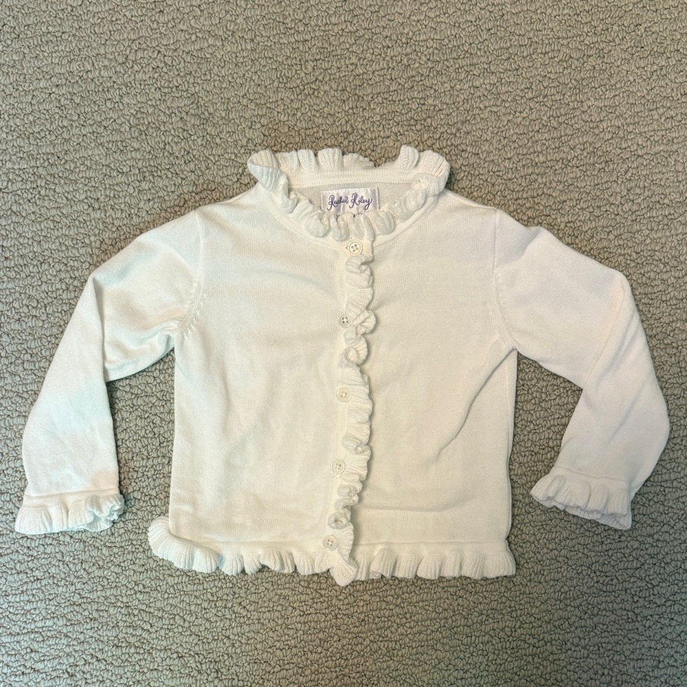 Rachel Riley Ivory Frill Cardigan size 18 months